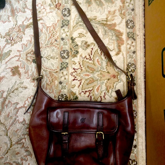 Timberland Brown Leather Messenger Bag - Picture 3 of 4